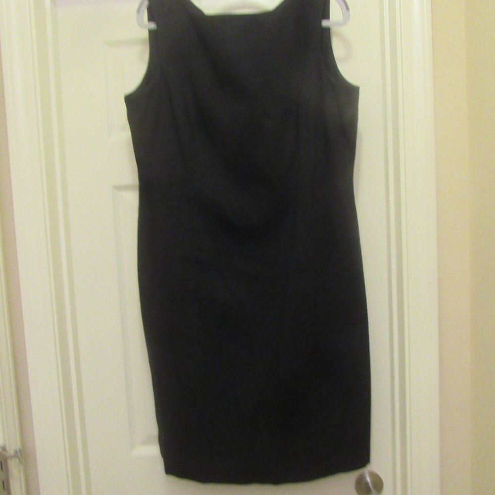 TAHARI ASL- Black, Sleeveless, Sheath Dress, Summer, Waffle Texture ~ Size 14